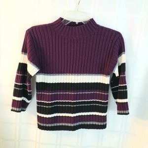 Striped Sweater Purple, White, Grey, Black